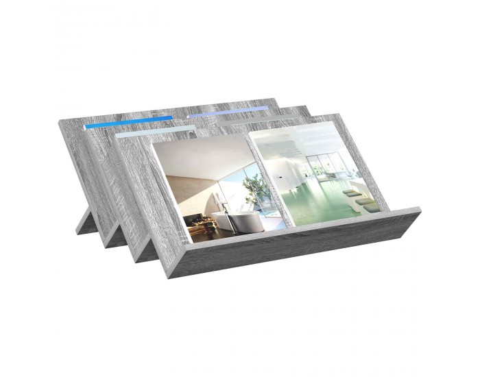 Sonata H Етажерка за списания с рафт Сив Сонома 65 x 53 x 28,5 см