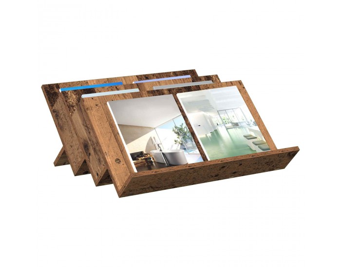 Sonata H Етажерка за списания с рафт Старо дърво 65 x 53 x 28,5 см