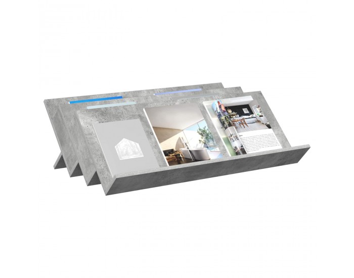 Sonata H Етажерка за списания с рафт Бетоново сиво 90 x 53 x 28,5 см