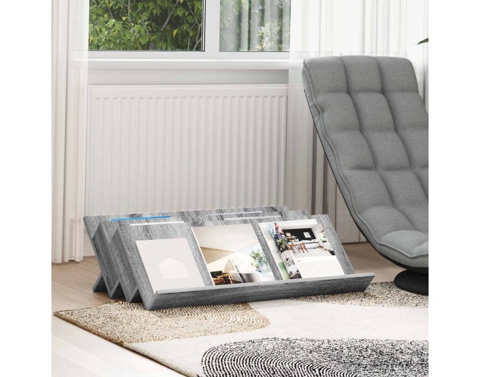 Sonata H Етажерка за списания с рафт Сив Сонома 90 x 53 x 28,5 см