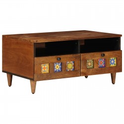 Sonata H ТВ шкаф с чекмедже Орех 70 x 33,5 x 46 см Солидно мангово дърво - ТВ шкафове