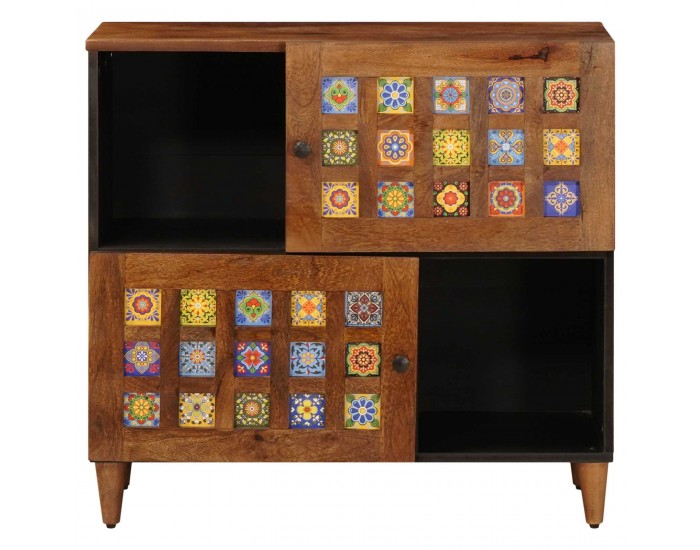 Sonata H Служебен шкаф Орех 80 x 33,5 x 75 см Солидно мангово дърво