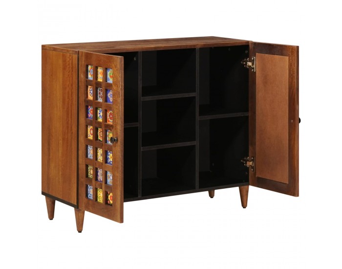 Sonata H Служебен шкаф Орех 90 x 33,5 x 75 см Солидно мангово дърво