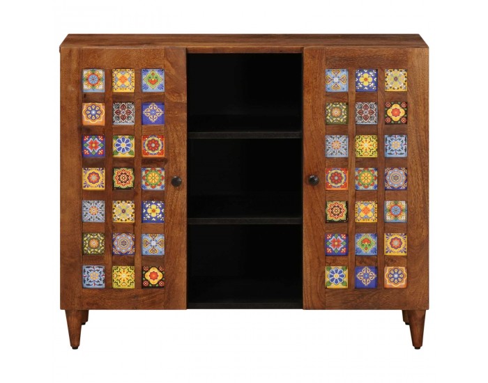 Sonata H Служебен шкаф Орех 90 x 33,5 x 75 см Солидно мангово дърво