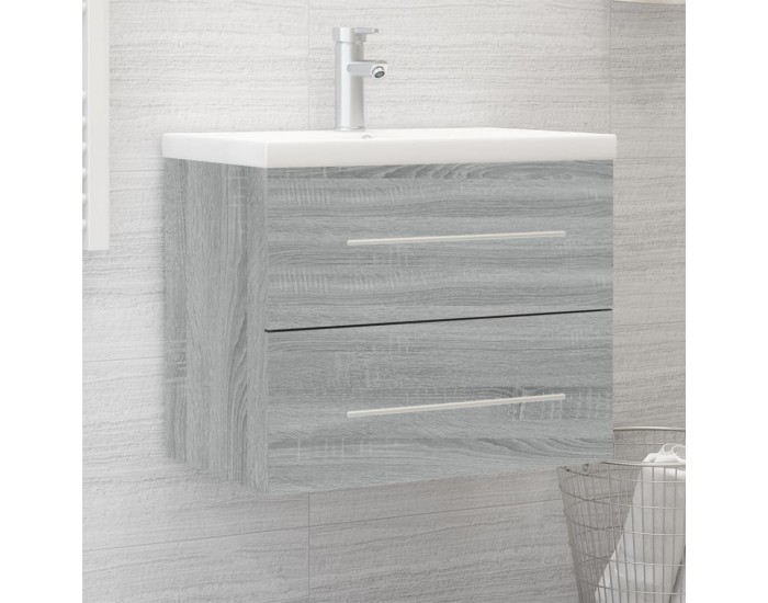 Sonata H Шкаф за мивка с вградена мивка, сив сонома, инженерно дърво