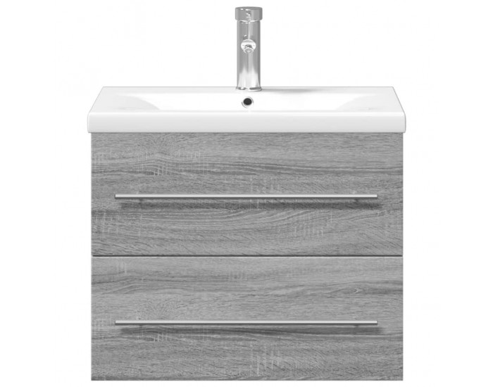 Sonata H Шкаф за мивка за баня с вградена мивка, сив сонома