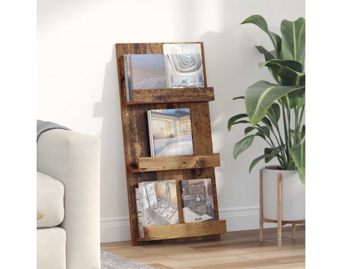 Sonata H Етажерка за списания с рафт Старо дърво 51 x 11 x 102 см