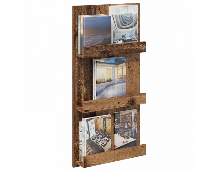 Sonata H Етажерка за списания с рафт Старо дърво 51 x 11 x 102 см