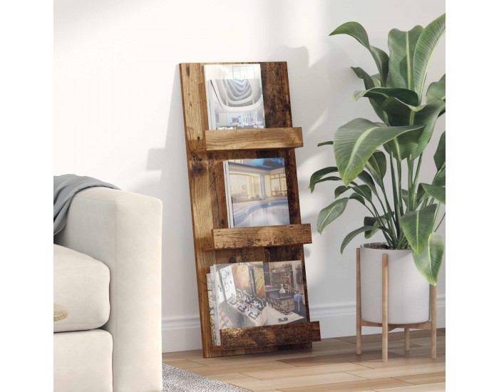 Sonata H Етажерка за списания с рафт Старо дърво 51 x 11 x 102 см