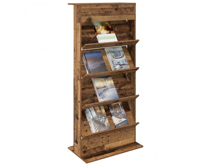 Sonata H Етажерка за списания с рафт Старо дърво 70 x 41 x 156 см