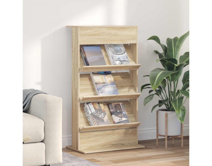 Sonata H Етажерка за списания с рафт Сонома дъб 70 x 41 x 126 см