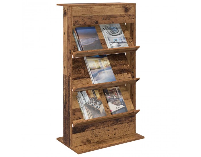 Sonata H Етажерка за списания с рафт Старо дърво 70 x 41 x 126 см