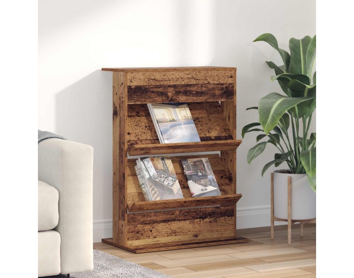 Sonata H Етажерка за списания с рафт Старо дърво 70 x 41 x 96 см