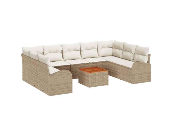 Sonata H 10 частен комплект градински диван с възглавници Бежов Полирата