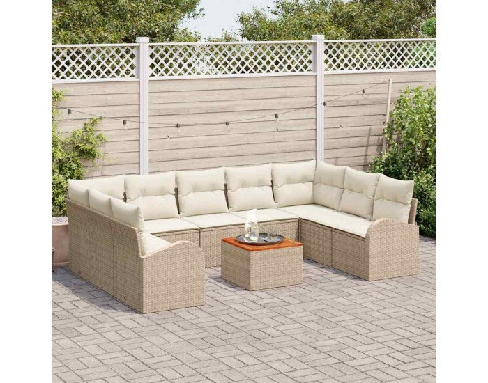 Sonata H 10 частен комплект градински диван с възглавници Бежов Полирата