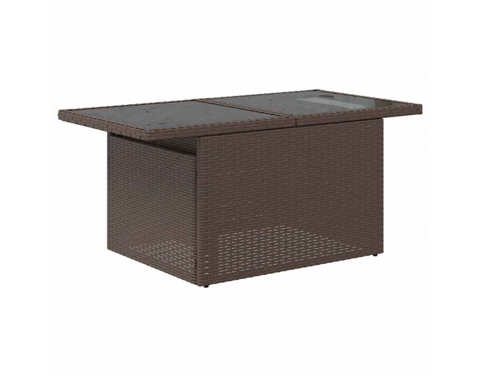 Sonata H 10 Частен Градински Диван Комплект с Възглавници Кафяв Полиратан