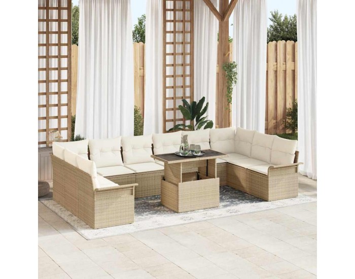 Sonata H 11 частен комплект гарден диван с възглавници Бежово Полиестер