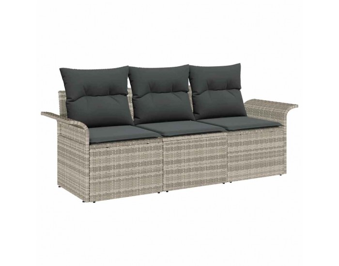 Комплект градински диван Sonata H с възглавници светлосиво полиестаг