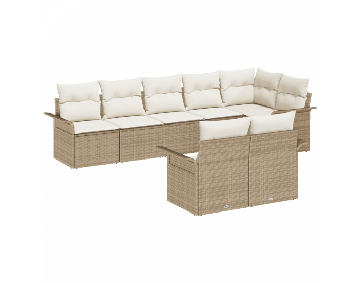 Sonata H Комплект от 8 части градински диван с възглавници бежов полиреатан