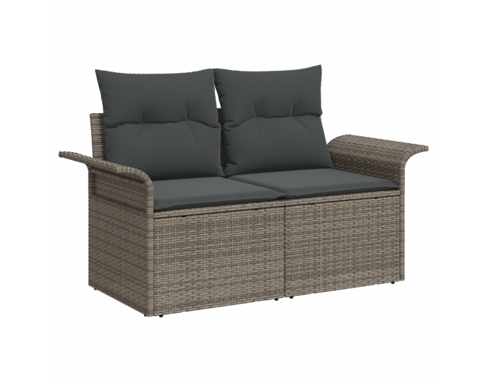 Комплект градински диван Sonata H с възглавници черен полиратан