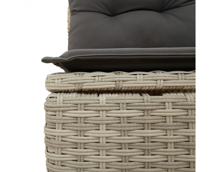 Sonata H 11 части градински диван комплект с възглавници светлосив полиратан