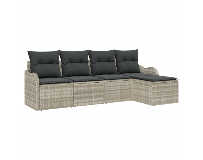 Sonata H 5 частен комплект градински диван с възглавници Светлосив ратан