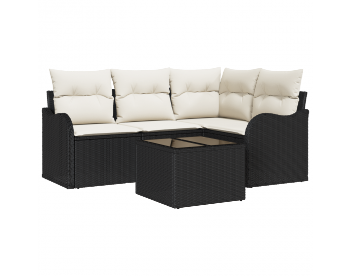 Sonata H 4 частен градински диван комплект с възглавници кафяв полиратан