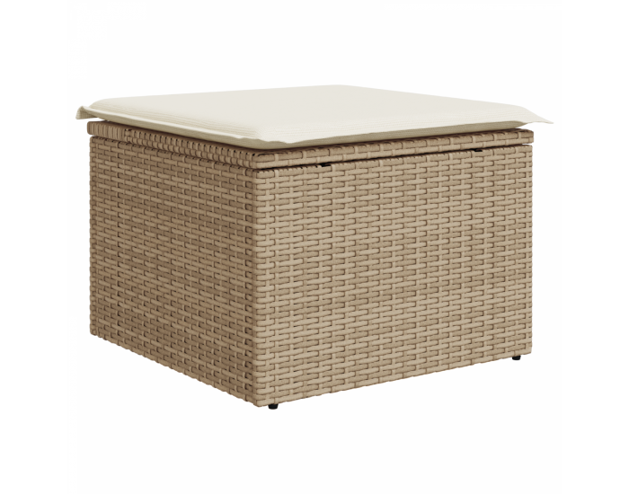 Комплект от 7 части дивани за градина с възглавници, кафяв полиратан