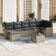 Sonata H 7 Piece Garden Sofa Set with Cushions Black Poly Rattan