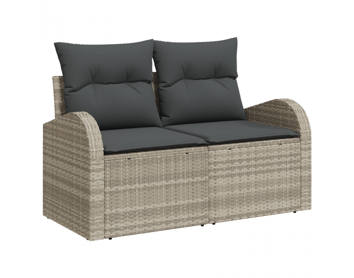 Sonata H 3 частен комплект градински диван с възглавници Светлосив полирано ратан