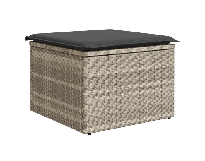 Sonata H 4 Частен Градински Диван Комплект с Възглавници Светлосив Полиротан