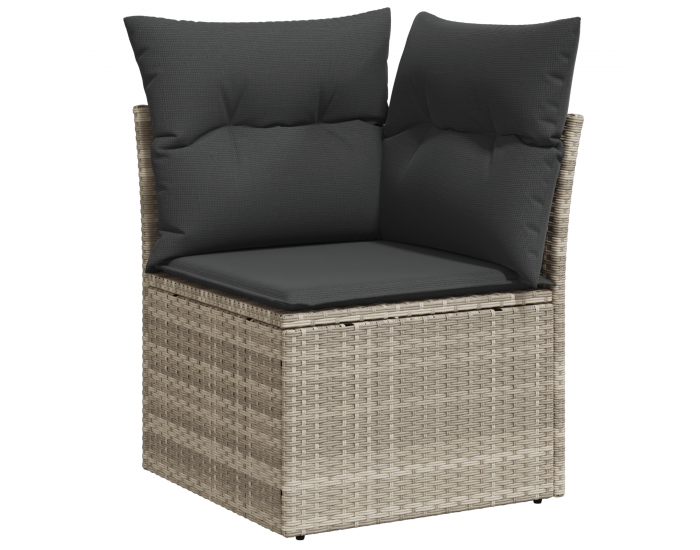 Sonata H 4-местен градински диван с възглавници, светлосив полирата