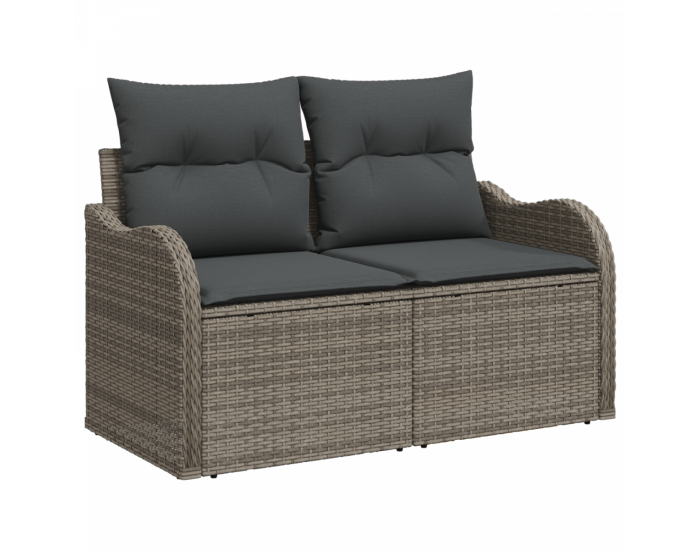 Комплект градински диван Sonata H с възглавници сив полиратан акация