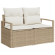 Sonata H 5 Piece Garden Sofa Set with Cushions Beige Poly Rattan Acacia