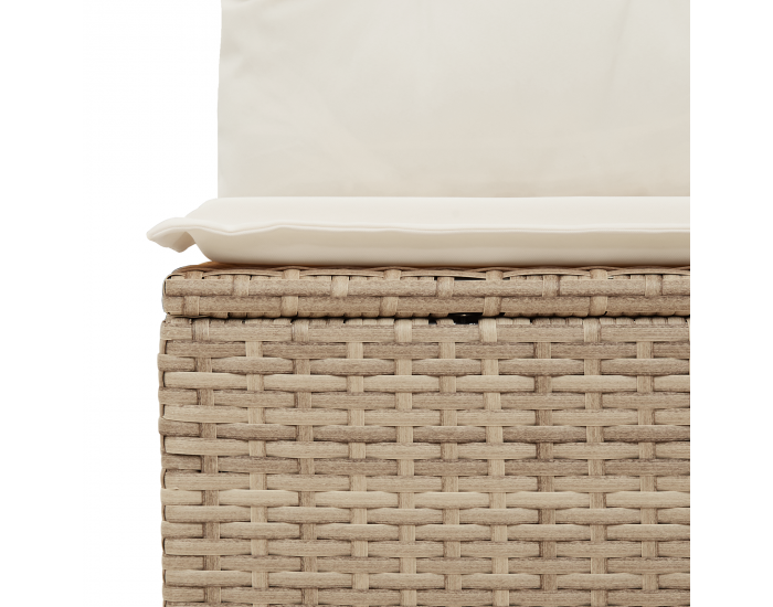 Sonata H 5 Piece Garden Sofa Set with Cushions Beige Poly Rattan Acacia