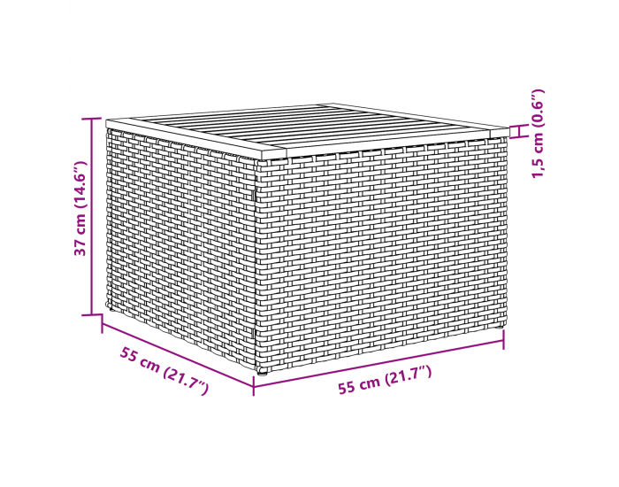 Sonata H 5 Часов Градински Диван Комплект с Възглавници Сив Синтетичен Ратан Акация