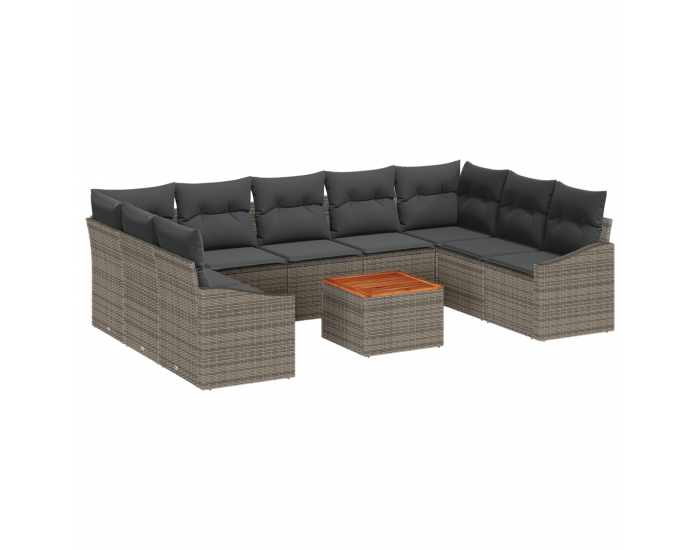 Sonata H 10 Частен комплект за градински диван с възглавници Сиво Поли Ратан