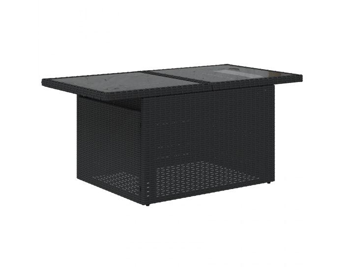 Sonata H 5 Частен градински диван комплект с възглавници Черен полиратан