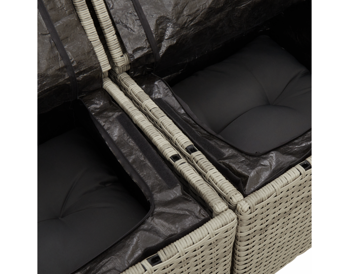 Комплект градински диван Sonata H с възглавници Светлосиво Полирата