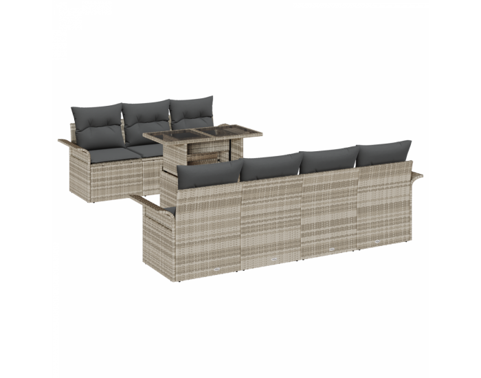 Комплект градински диван Sonata H с възглавници Светлосиво Полирата