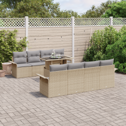 Garden Sofa Set Sonata H 9 Часов с възглавници Бежов Полираатан - Sonata H