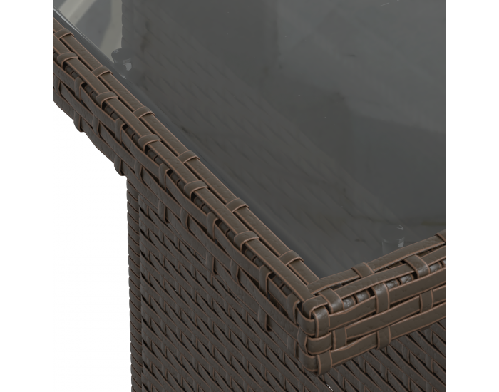 Комплект градински диван Sonata H с 9 части с възглавници кафяв полиратан