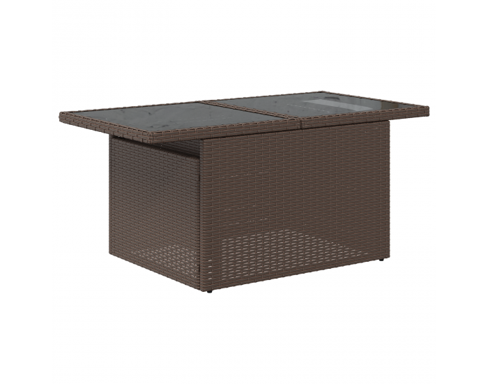 Комплект градински диван Sonata H с 9 части с възглавници кафяв полиратан