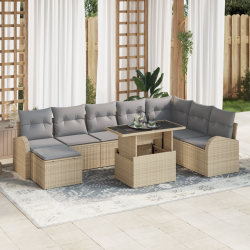 Sonata H комплект градински диван с възглавници бежов полиране - Градински Дивани и Пейки