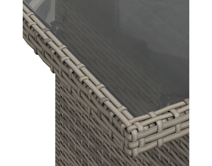 Sonata H 10 Часов градински комплект за диван с възглавници Сив полиратан