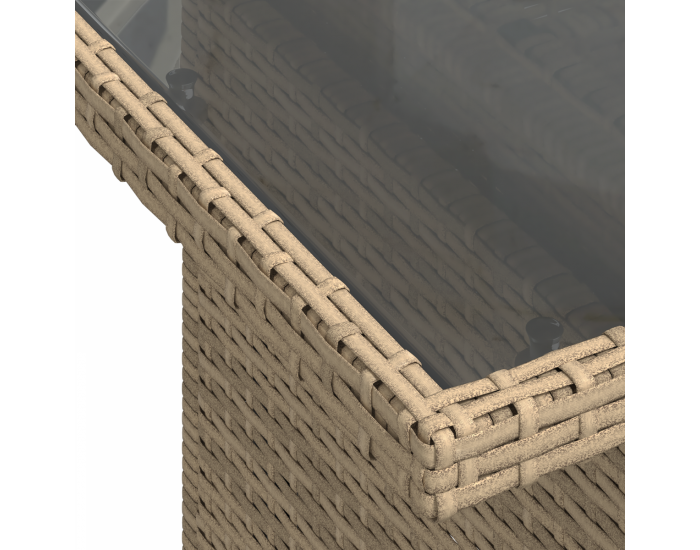 Комплект Градински Дивани Sonata H от 6 части с Възглавници Бежов Полиестер Ратан