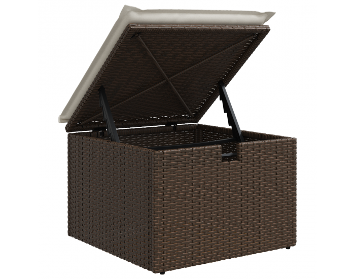 Sonata H 4 части комплект градински диван с възглавници кафяв полиратан