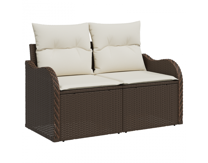 Sonata H 4 части комплект градински диван с възглавници кафяв полиратан