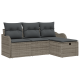 Sonata H 4 Piece Garden Sofa Set with Cushions Grey Poly Rattan