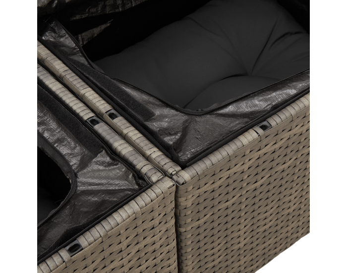 Sonata H 4 Piece Garden Sofa Set with Cushions Grey Poly Rattan